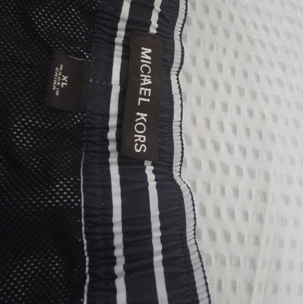 Michael Kors Navy and White Striped Swim Trunks XL - Picture 5 of 6